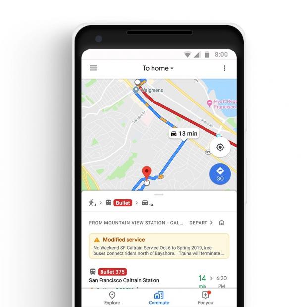 Google Maps now supports for mixed-mode commutes