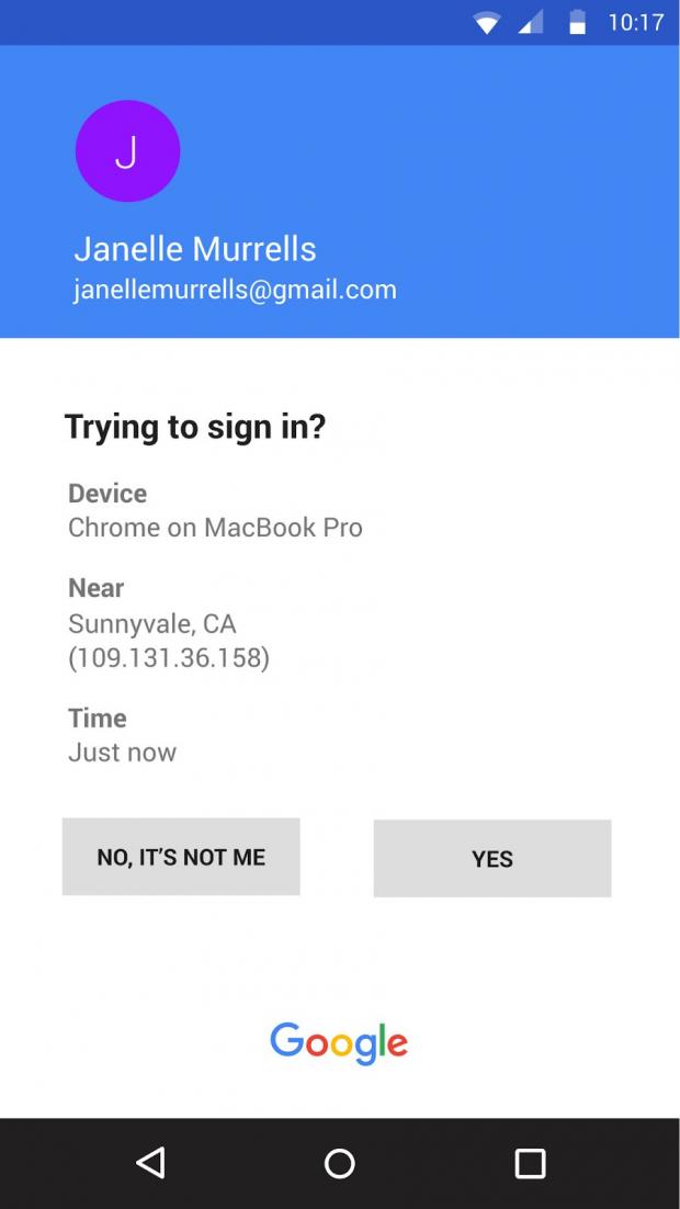Google's mobile prompt sign in flow