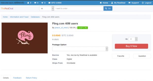 The Real Deal Fling.com listing