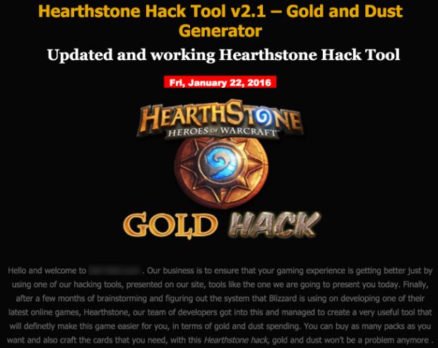 Hearthstone Hack Tool Web page
