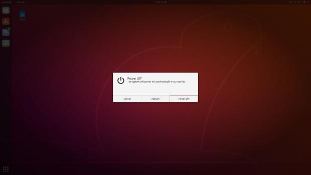 Ubuntu 18.10's shutdown dialog