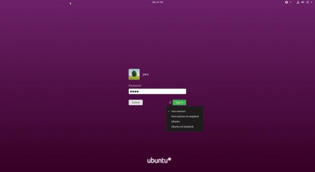 Ubuntu 18.10's new login screen