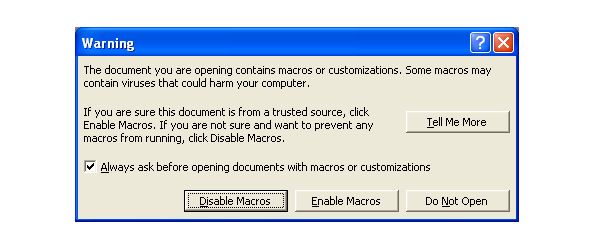 Macro script popup in Office 97