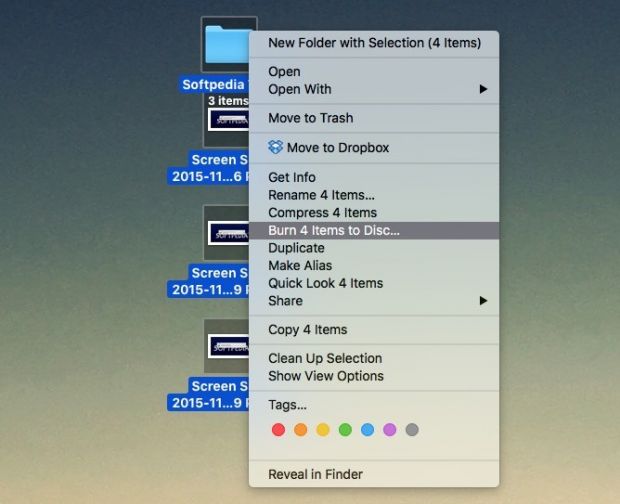 Burning files and folders from the Finder