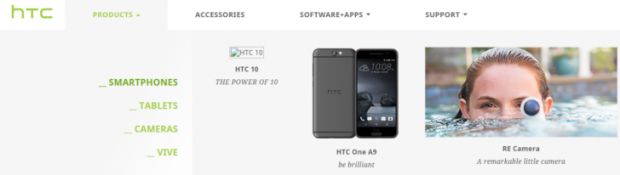 HTC 10 listing