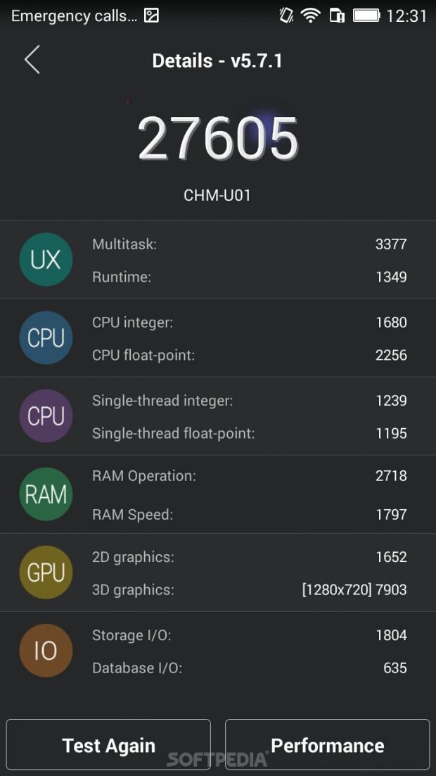 Huawei Honor benchmark results