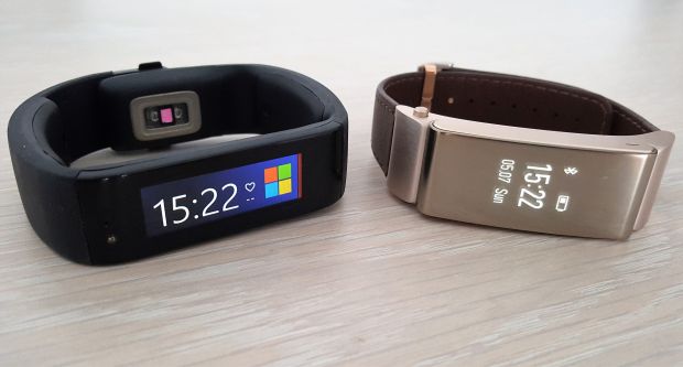 Microsoft Band and the gold version of Huawei TalkBand B2