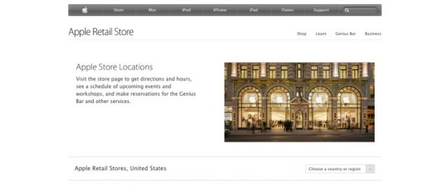 Apple Retail site redesign