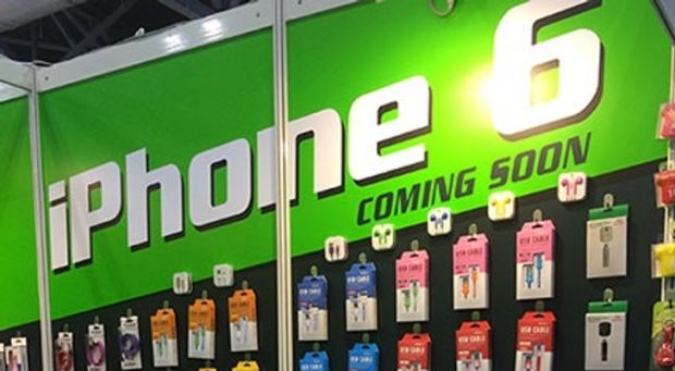 iPhone 6-themed stand at the Hong Kong Electronics Fair