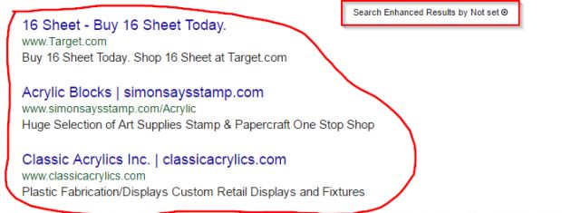 Ads injected in Google search results