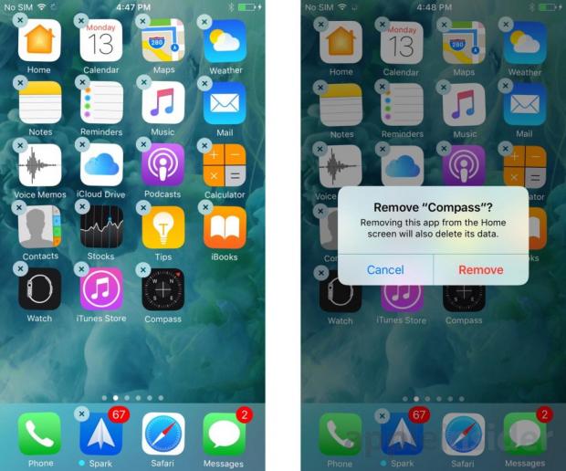 iOS 10 lets users remove stock apps