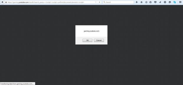 YouTube Gaming XSS flaw, proof of concept