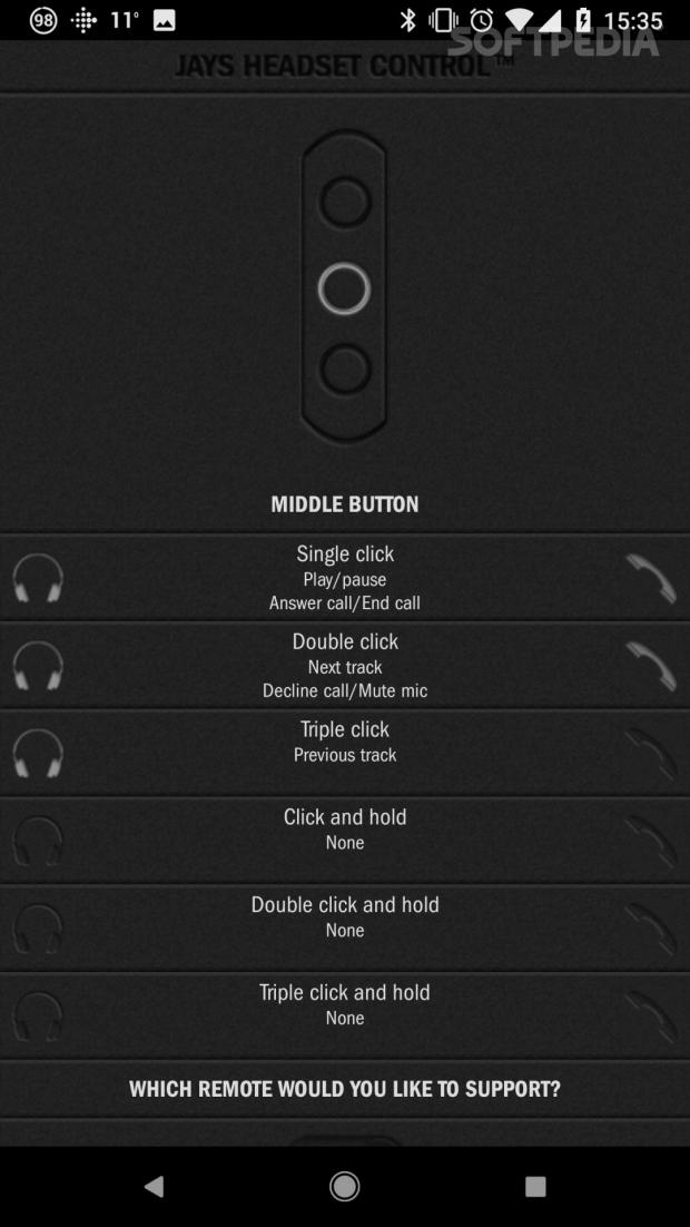 JAYS Headset Control middle button settings