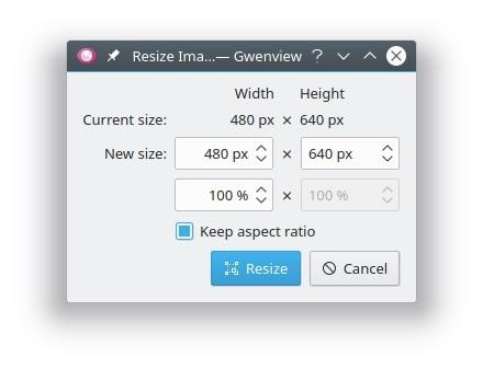 Gwenview now lets you resize images by percentage