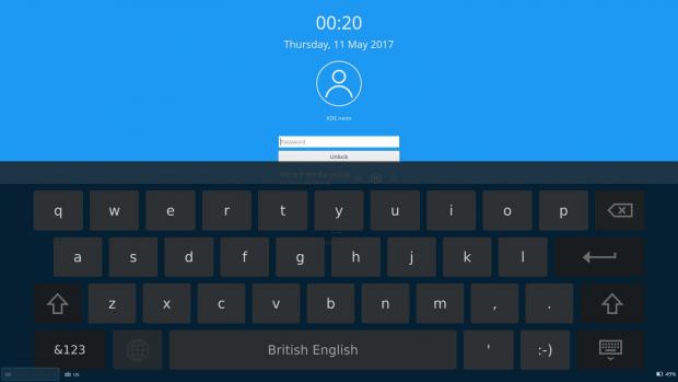 Virtual keyboard on login and lock screens