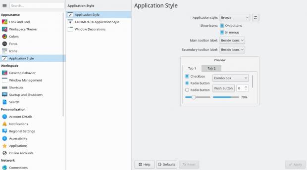 Improved application style and Appearance Settings