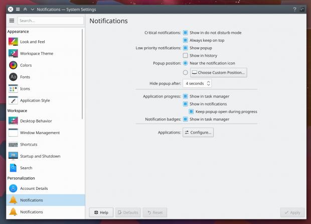 Improved notification settings