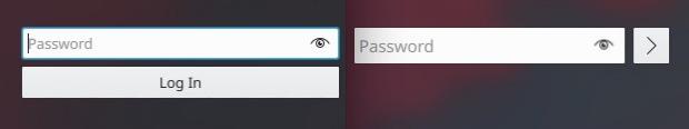 Simplified login button (before and after)