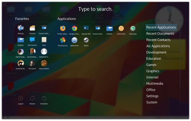 KDE Plasma 5.4 Beta new launcher