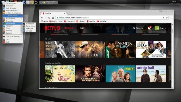Google Chrome with Netflix is running
