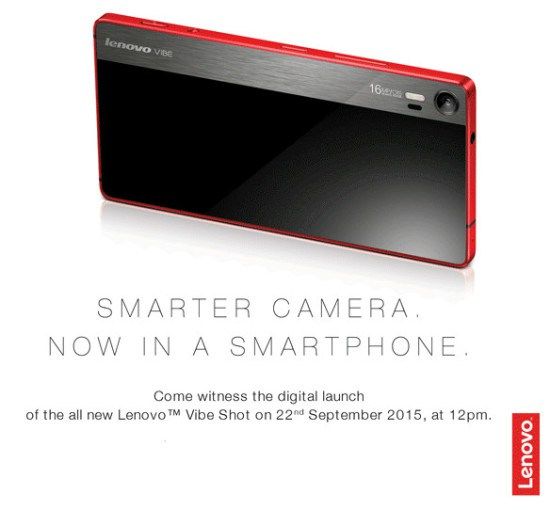 Lenovo Vibe Shot launch event invitation