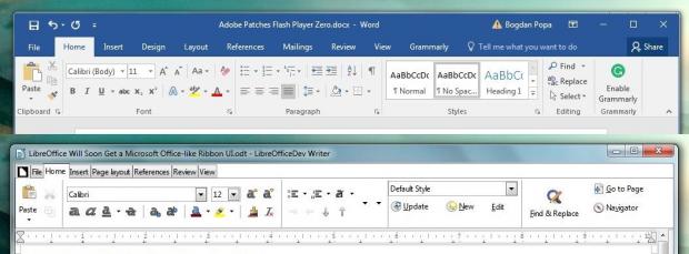 LibreOffice  to Launch with a Microsoft Office-like Ribbon UI