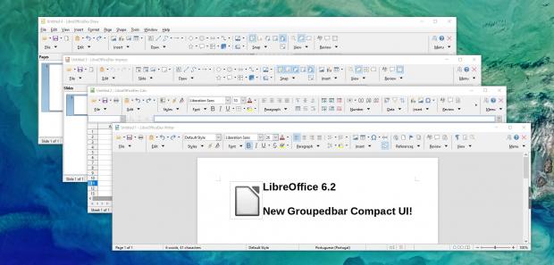 LibreOffice 6.2 with NotebookBar Grouped UI