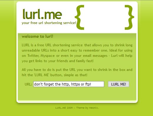 Lurl.me service