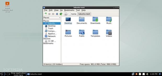 Lubuntu Next 17.10 with PCManFM-Qt file manager