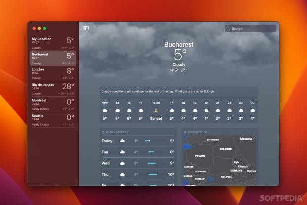 The new Weather app ported from iOS