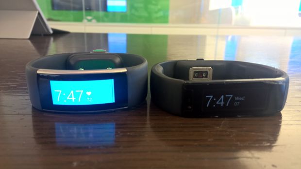 Microsoft Band 2 and 1 side by side