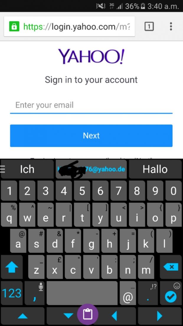 SwiftKey showing typing suggestions for email addresses users haven't seen before