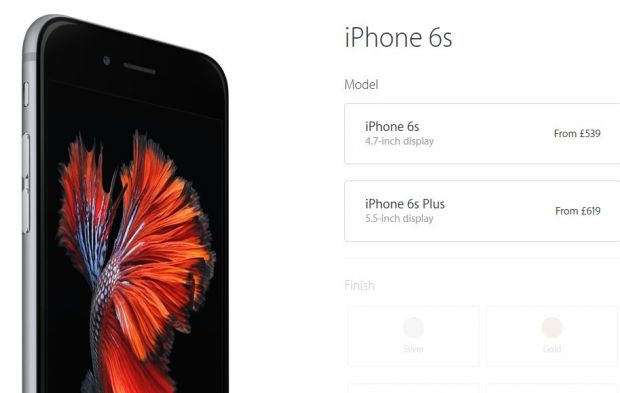 UK pricing of the new iPhone 6s lineup