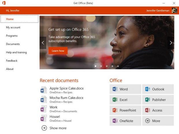 The new version of the Get Office app