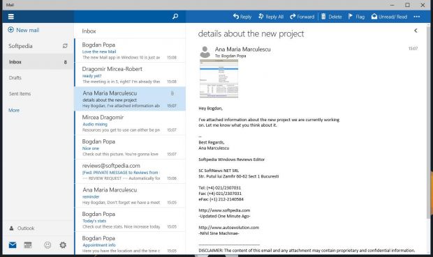 This is the new Mail app in Windows 10