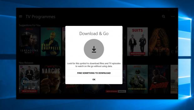 Download options for Netflix on Windows 10