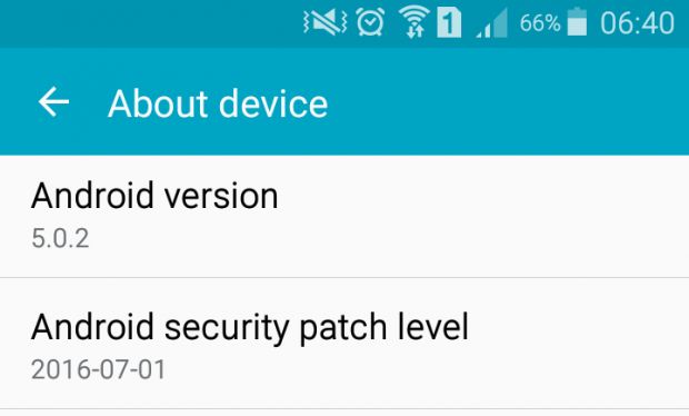Android security patch level string