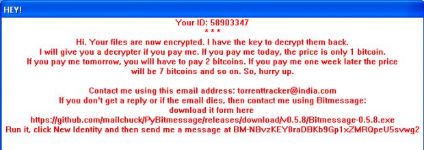 CryptoBit ransom note
