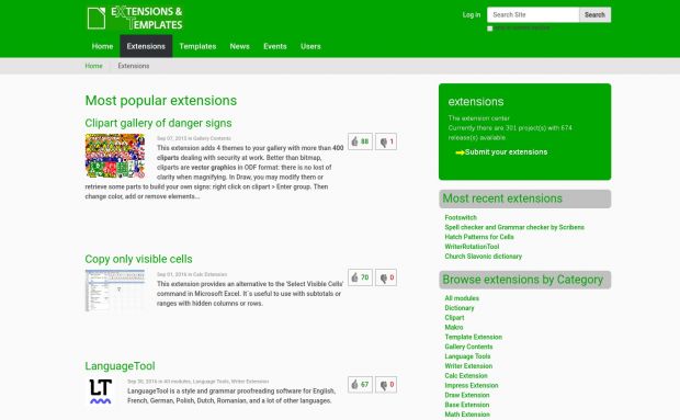 The extension part of the new website