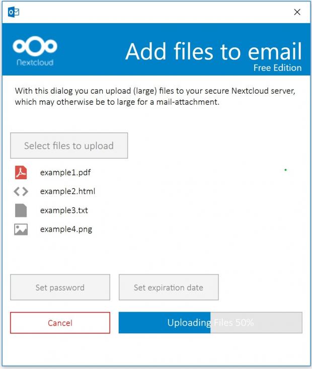 Outlook add-in, adding files to email