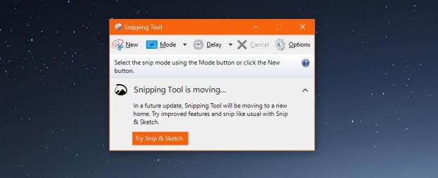 Snipping Tool is going away in a future Windows 10 update
