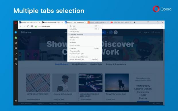 Multiple tabs selection