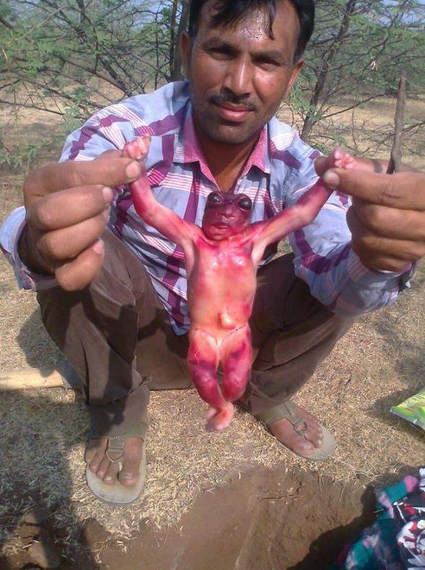 Alleged alien dug up in India