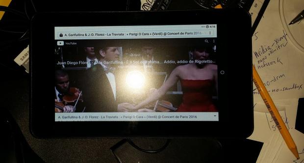 RaspAnd OS running on the official Raspberry Pi 7" touchscreen