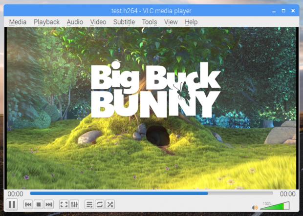 VLC Media Player running on Rasbian