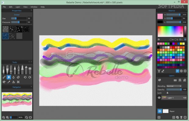 Rebelle sports intuitive looks and smart drawing tools