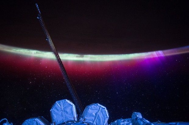 Aurora seen from aboard the International Space Station