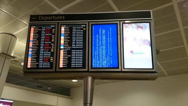 Gatwick Airport Departures BSOD