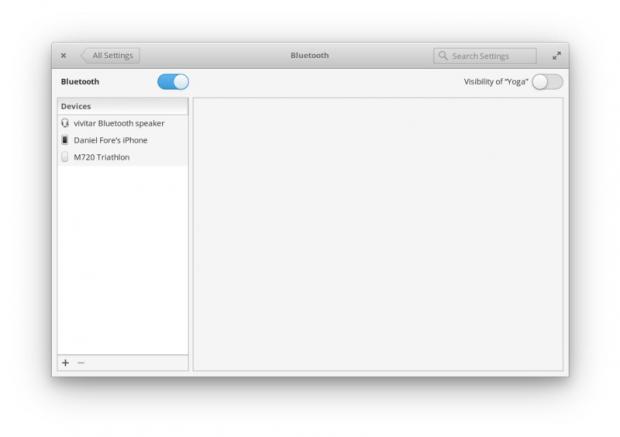 elementary OS' old Bluetooth setting pane