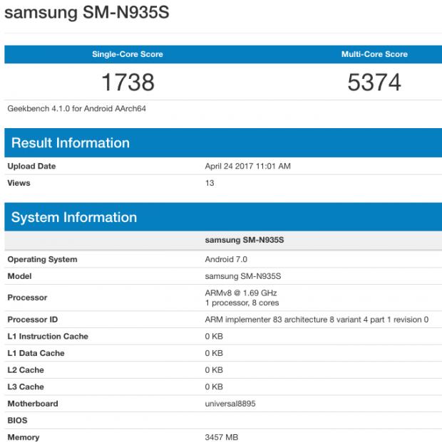 Refurbished Galaxy Note 7 running Exynos 8895